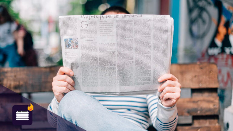 Person reading a newspaper